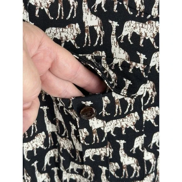 Diane Von Furstenburg Opal Jungle Animal Print Silk Button Front Romper Size 6‎ - Picture 7 of 15